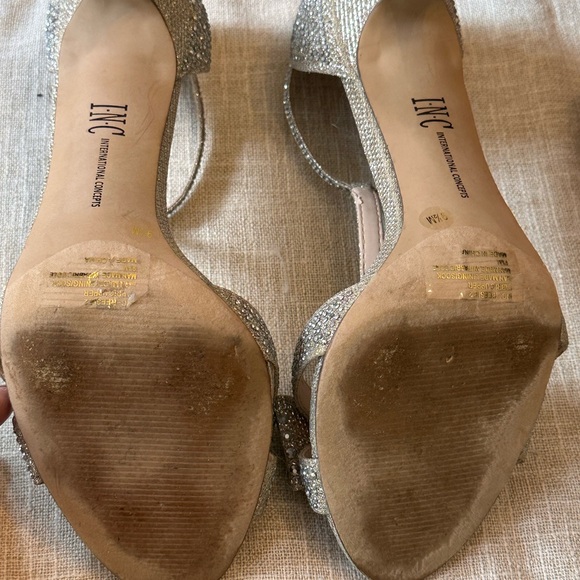 INC International Concepts Glittering Silver Heels - Picture 13 of 15